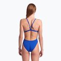Women's one-piece swimsuit arena Lace Back Solid royal/white 7