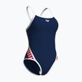 Women's one-piece swimsuit arena Icons Super Fly Back Solid navy / white / red multi 4