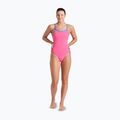 Women's one-piece swimsuit arena Lace Back Solid shocking pink/blue river 2