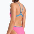 Women's one-piece swimsuit arena Lace Back Solid shocking pink/blue river 5