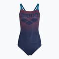 Women's one-piece swimsuit arena Foggy Dots Swim Pro Back navy / blue cosmo