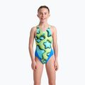 Arena Star Shaped Swim Tech L blue river/soft green/multi children's one-piece swimsuit 5