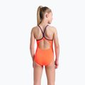 Arena Star Graphic Lightdrop Back bright coral / plum children's one-piece swimsuit 3