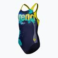 Children's one-piece swimsuit arena Light Tricks Swim Pro Back navy/soft green/multi 3