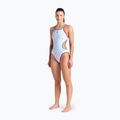 Women's one-piece swimsuit arena One Fireflow Double Cross red/blue river/white multi 2