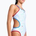 Women's one-piece swimsuit arena One Fireflow Double Cross red/blue river/white multi 4