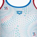 Women's one-piece swimsuit arena One Fireflow Double Cross red/blue river/white multi 3