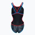 Women's one-piece swimsuit arena One Fireflow Double Cross blue river/red/black multi 2