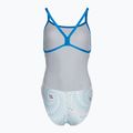 Women's one-piece swimsuit arena Fireflow Challenge back blue river/white multi 2