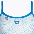 Women's one-piece swimsuit arena Fireflow Challenge back blue river/white multi 3