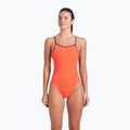 Women's one-piece swimsuit arena Lace Back Solid bright coral/plum