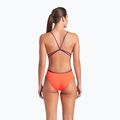 Women's one-piece swimsuit arena Lace Back Solid bright coral/plum 3