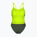 Women's one-piece swimsuit arena Lace Back Solid dark sage/artic lime 2