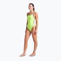 Women's one-piece swimsuit arena Lace Back Solid artic lime/future dusk 2