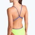 Women's one-piece swimsuit arena Lace Back Solid artic lime/future dusk 5