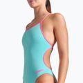 Women's one-piece swimsuit arena Lace Back Solid water/shocking pink 4