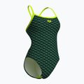 Arena Monogram Challenge Back dark sage multi/artic lime women's one-piece swimsuit 3