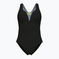 Women's one-piece swimsuit arena Control Pro Solid black/sea foam
