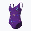 Women's one-piece swimsuit arena Abyss U Back multi plum/plum 4