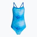 Women's one-piece swimsuit arena Tie-Dye Challenge Back Allover blue multi/royal