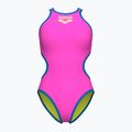 Women's one-piece swimsuit arena One Biglogo One Piece shocking pink/blue river