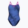 Women's one-piece swimsuit arena Arch Lace Back multi blue/navy/shocking pink