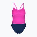 Women's one-piece swimsuit arena Arch Lace Back multi blue/navy/shocking pink 2