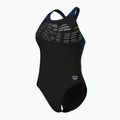 Women's one-piece swimsuit arena Flowing V Back black/navy 4