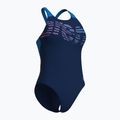 Women's one-piece swimsuit arena Flowing V Back navy/turquoise 3
