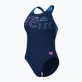 Women's one-piece swimsuit arena Flowing V Back navy/turquoise 4