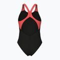 Women's one-piece swimsuit arena Blast V Back black/calypso coral 2