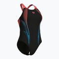 Women's one-piece swimsuit arena Blast V Back black/calypso coral 3