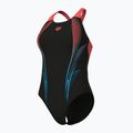 Women's one-piece swimsuit arena Blast V Back black/calypso coral 4