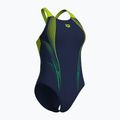 Women's one-piece swimsuit arena Blast V Back navy/artic lime 3