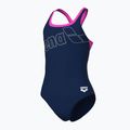 Women's one-piece swimsuit arena Logo Swim Pro navy/shocking pink 4