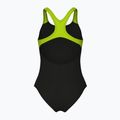 Children's one-piece swimsuit arena Sound Track Swim Pro Back black/artic lime 2