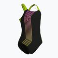 Children's one-piece swimsuit arena Sound Track Swim Pro Back black/artic lime 3