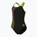 Children's one-piece swimsuit arena Sound Track Swim Pro Back black/artic lime 4