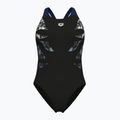 Women's one-piece swimsuit arena Graphic V Back black/navy