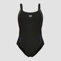 Women's one-piece swimsuit arena Ludovica Soft Curve Back black/black multi