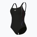Women's one-piece swimsuit arena Ludovica Soft Curve Back black/black multi 4