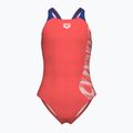 Children's one-piece swimsuit arena Graphic V Back calypso coral/royal