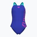 Children's one-piece swimsuit arena Graphic V Back indaco/water