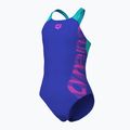 Children's one-piece swimsuit arena Graphic V Back indaco/water 4