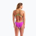 Ladies' one-piece swimsuit Arena Lace Back Solid very fuchsia/team green 7