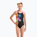 Children's one-piece swimsuit arena Dots Swim Pro Back black multi/black/shocking pink 5