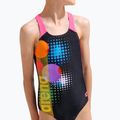 Children's one-piece swimsuit arena Dots Swim Pro Back black multi/black/shocking pink 8