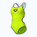 Ladies' one-piece swimsuit arena One Double Cross Back One Piece artic lime/plum/blue cosmo 3