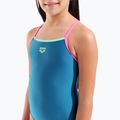 Children's one-piece swimsuit arena Light Drop Solid deep teel/shocking pink/verbena 8