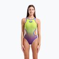 Ladies' one-piece swimsuit arena One Shaded Print Tech One Back artic lime violetta multi/neon blue 5